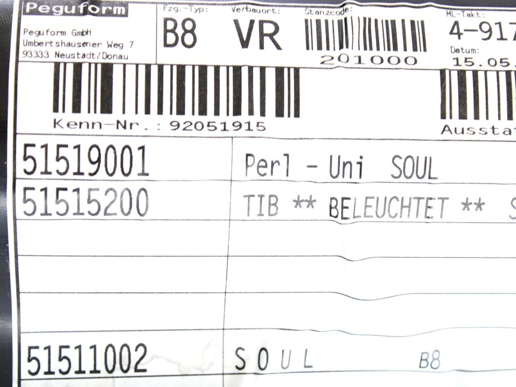 NOTRANJA OBLOGA SPREDNJIH VRAT OEM N. PNADTADA4B8SW5P ORIGINAL REZERVNI DEL AUDI A4 B8 8K2 BER/SW/CABRIO (2007 - 11/2015) DIESEL LETNIK 2009