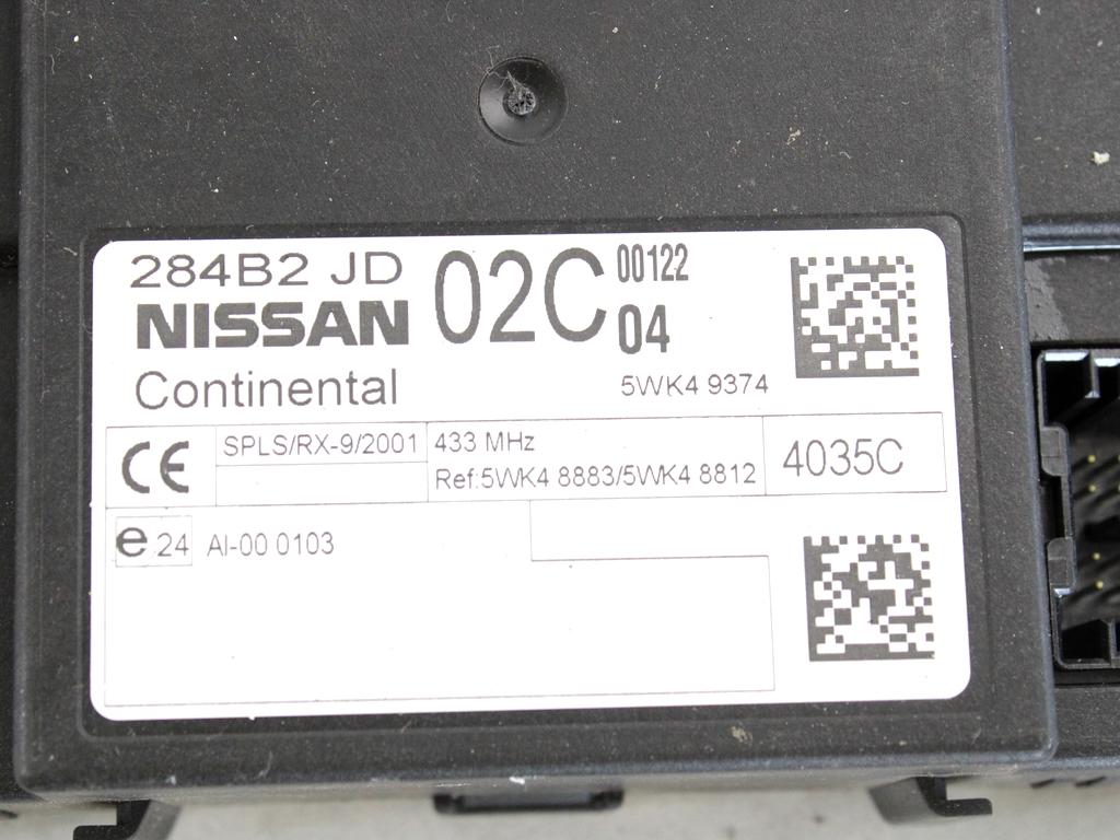 KOMPLET ODKLEPANJE IN VZIG  OEM N. 31058 KIT ACCENSIONE AVVIAMENTO ORIGINAL REZERVNI DEL NISSAN QASHQAI J10E (03/2010 - 2013) DIESEL LETNIK 2010