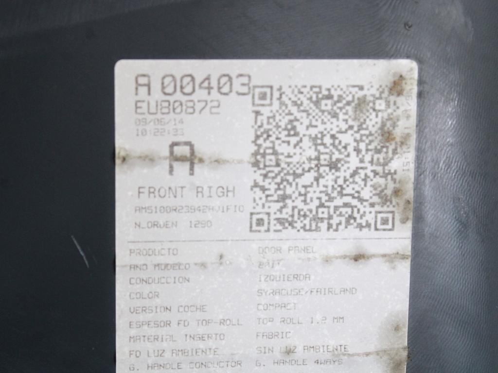 NOTRANJA OBLOGA SPREDNJIH VRAT OEM N. PNADTFDCMAXDXAMK2MV5P ORIGINAL REZERVNI DEL FORD CMAX GRAND CMAX MK2 DXA-CB7 DXA-CEU (2010 - 03/2015) DIESEL LETNIK 2015