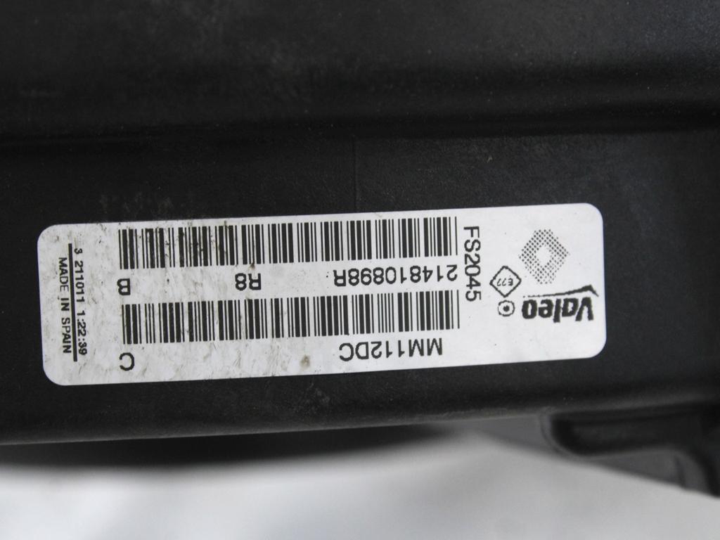 VENTILATOR HLADILNIKA OEM N. 214810898R ORIGINAL REZERVNI DEL RENAULT MEGANE MK3 BZ0/1 B3 DZ0/1 KZ0/1 BER/SPORTOUR/ESTATE (2009 - 2015) DIESEL LETNIK 2011