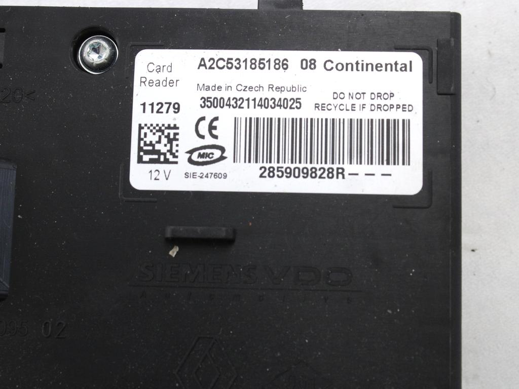 KOMPLET ODKLEPANJE IN VZIG  OEM N. 31536 KIT ACCENSIONE AVVIAMENTO ORIGINAL REZERVNI DEL RENAULT MEGANE MK3 BZ0/1 B3 DZ0/1 KZ0/1 BER/SPORTOUR/ESTATE (2009 - 2015) DIESEL LETNIK 2011