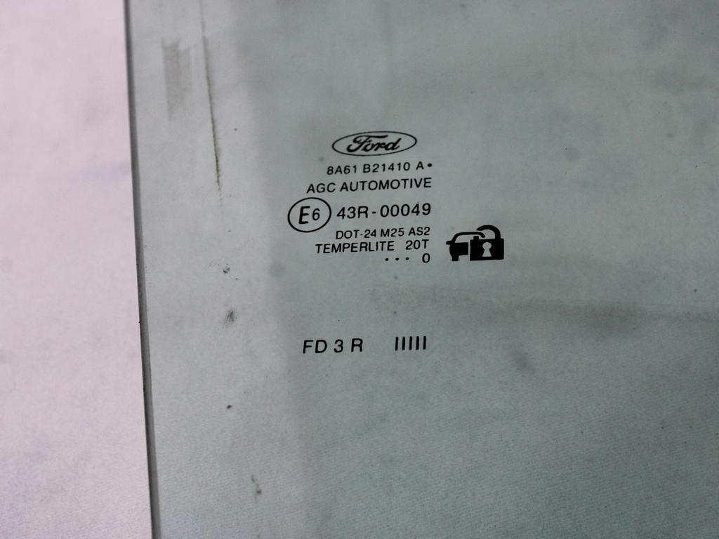 STEKLO SPREDNJIH DESNIH VRAT OEM N. 8A61-B21410-A ORIGINAL REZERVNI DEL FORD FIESTA CB1 CNN MK6 (09/2008 - 11/2012) DIESEL LETNIK 2010