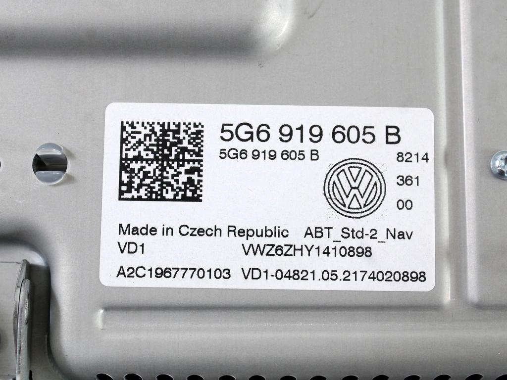 NAVIGCIJA  OEM N. 5G6919605B ORIGINAL REZERVNI DEL VOLKSWAGEN POLO AW1 (DAL 2017)BENZINA/METANO LETNIK 2021