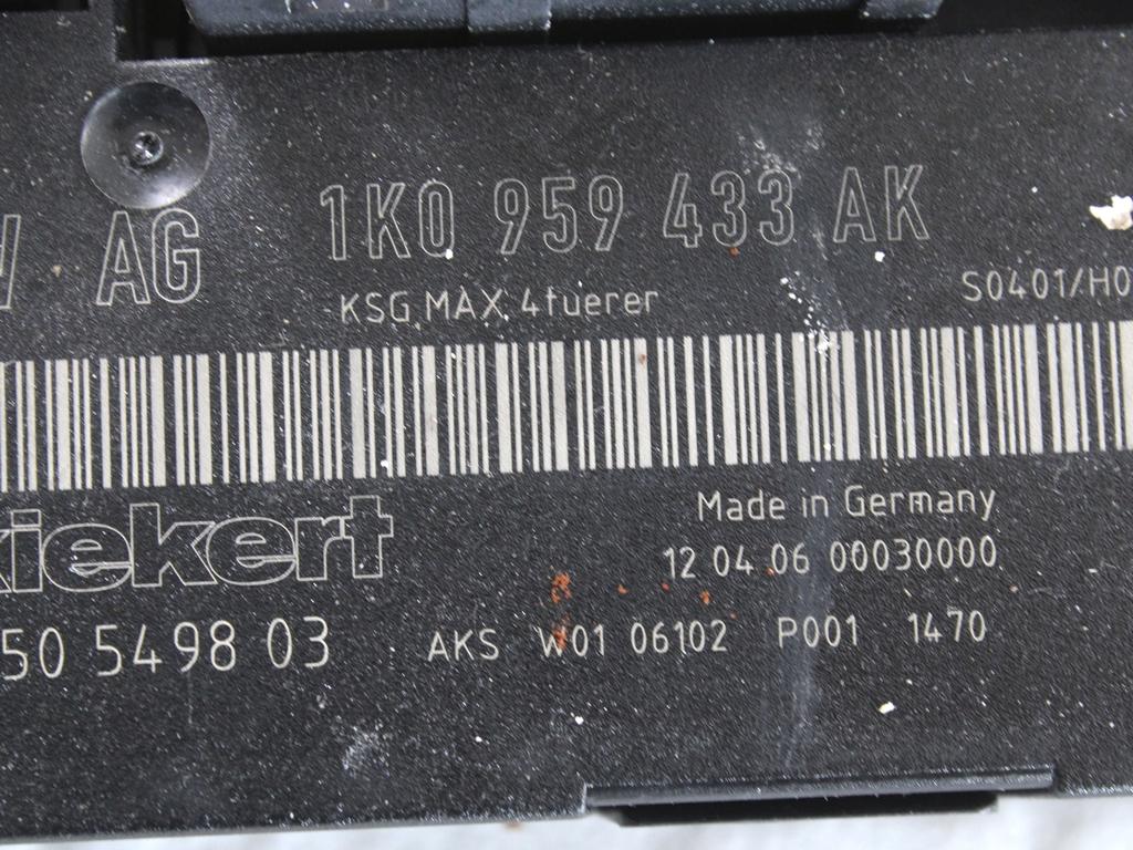 KOMPLET ODKLEPANJE IN VZIG  OEM N. 17484 KIT ACCENSIONE AVVIAMENTO ORIGINAL REZERVNI DEL VOLKSWAGEN GOLF V 1K1 1K5 MK5 BER/SW (02/2004-11/2008) DIESEL LETNIK 2006