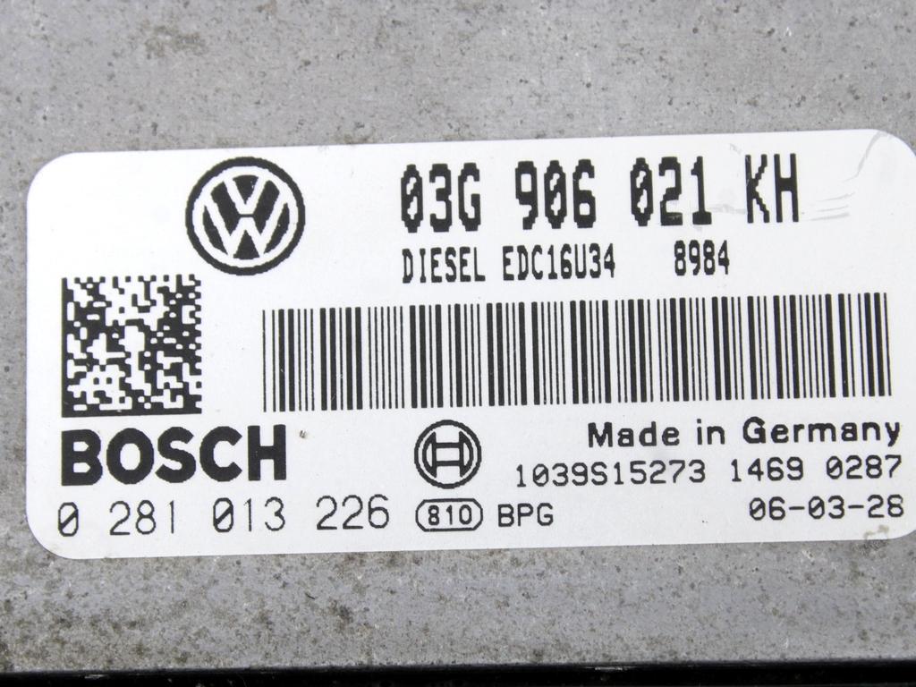 KOMPLET ODKLEPANJE IN VZIG  OEM N. 17484 KIT ACCENSIONE AVVIAMENTO ORIGINAL REZERVNI DEL VOLKSWAGEN GOLF V 1K1 1K5 MK5 BER/SW (02/2004-11/2008) DIESEL LETNIK 2006