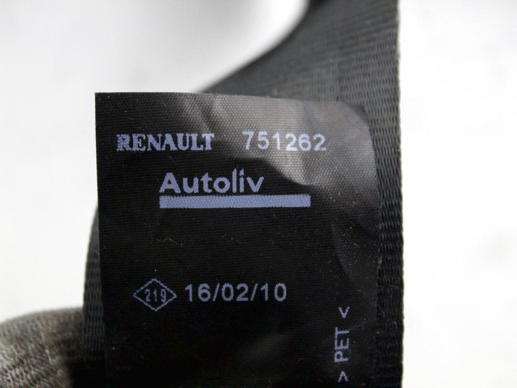 VARNOSTNI PAS OEM N. 8200751262 ORIGINAL REZERVNI DEL DACIA SANDERO MK1 (2008 - 2012) BENZINA/GPL LETNIK 2010