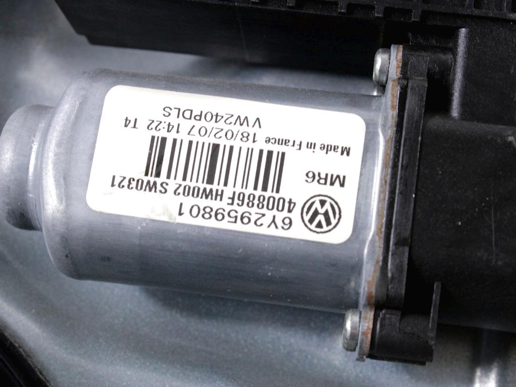 MEHANIZEM DVIGA SPREDNJIH STEKEL  OEM N. 18605 SISTEMA ALZACRISTALLO PORTA ANTERIORE ELETTR ORIGINAL REZERVNI DEL VOLKSWAGEN POLO 9N R (2005 - 10/2009) DIESEL LETNIK 2007