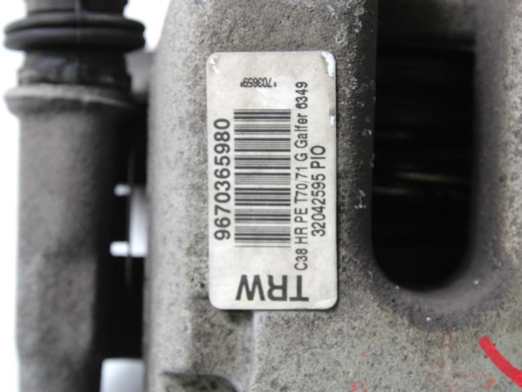 ZADNJE LEVE ZAVORNE CELJUSTI  OEM N. 9670365980 ORIGINAL REZERVNI DEL PEUGEOT 308 4A 4B 4C 4E 4H MK1 BER/SW/CC (2007 - 2013) DIESEL LETNIK 2010