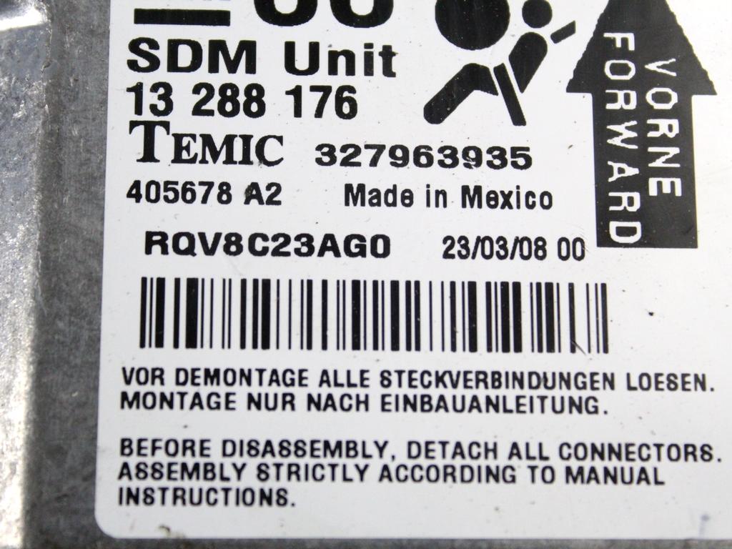 KIT AIRBAG KOMPLET OEM N. 22689 KIT AIRBAG COMPLETO ORIGINAL REZERVNI DEL OPEL ASTRA H A04 L48 L08 L35 L67 R 5P/3P/SW (2007 - 2010) DIESEL LETNIK 2008