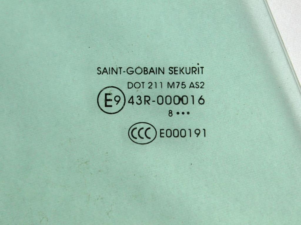 STEKLO SPREDNJIH DESNIH VRAT OEM N. 9202L6 ORIGINAL REZERVNI DEL PEUGEOT PARTNER TEPEE MK2 (2008 - 2015) DIESEL LETNIK 2009