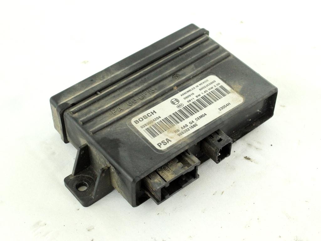 ECU PARKIRNI SENZORJI OEM N. 9663821680 ORIGINAL REZERVNI DEL PEUGEOT PARTNER TEPEE MK2 (2008 - 2015) DIESEL LETNIK 2009