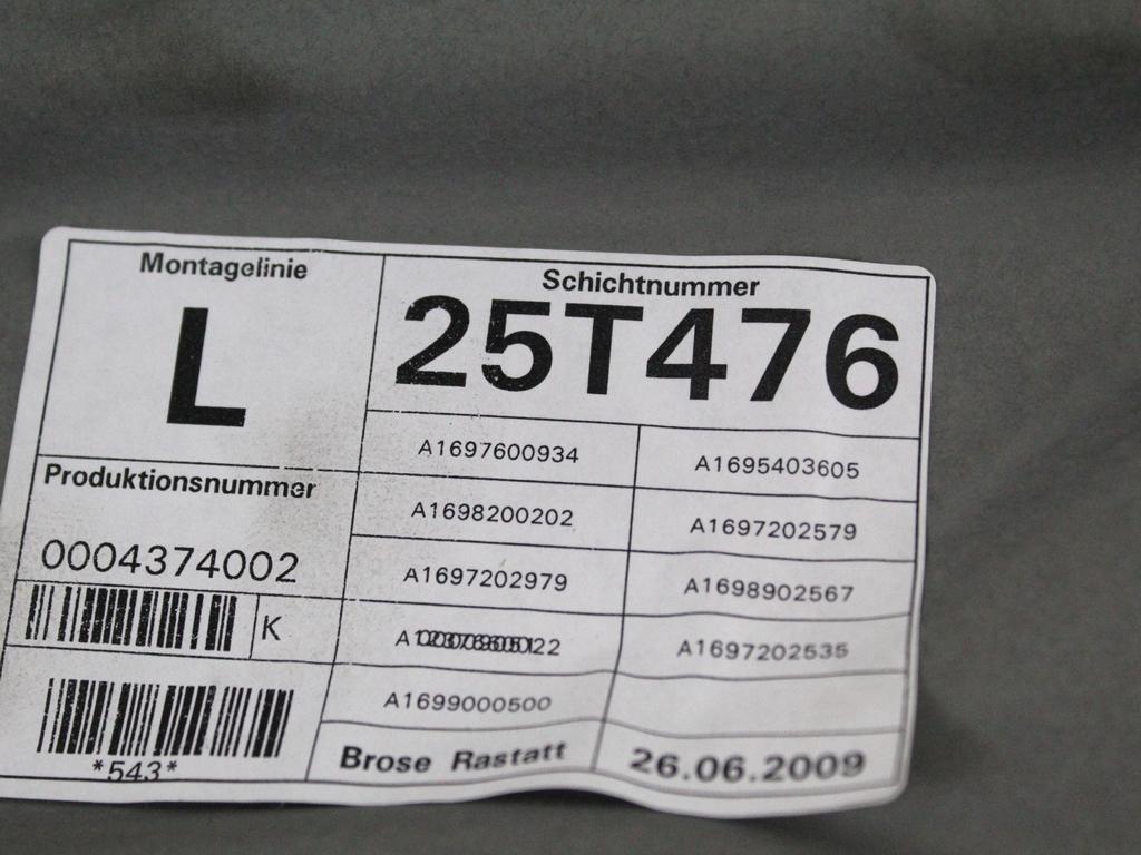 MEHANIZEM DVIGA SPREDNJIH STEKEL  OEM N. 31062 SISTEMA ALZACRISTALLO PORTA ANTERIORE ELETTR ORIGINAL REZERVNI DEL MERCEDES CLASSE B W245 T245 5P (2005 - 2011) BENZINA LETNIK 2009