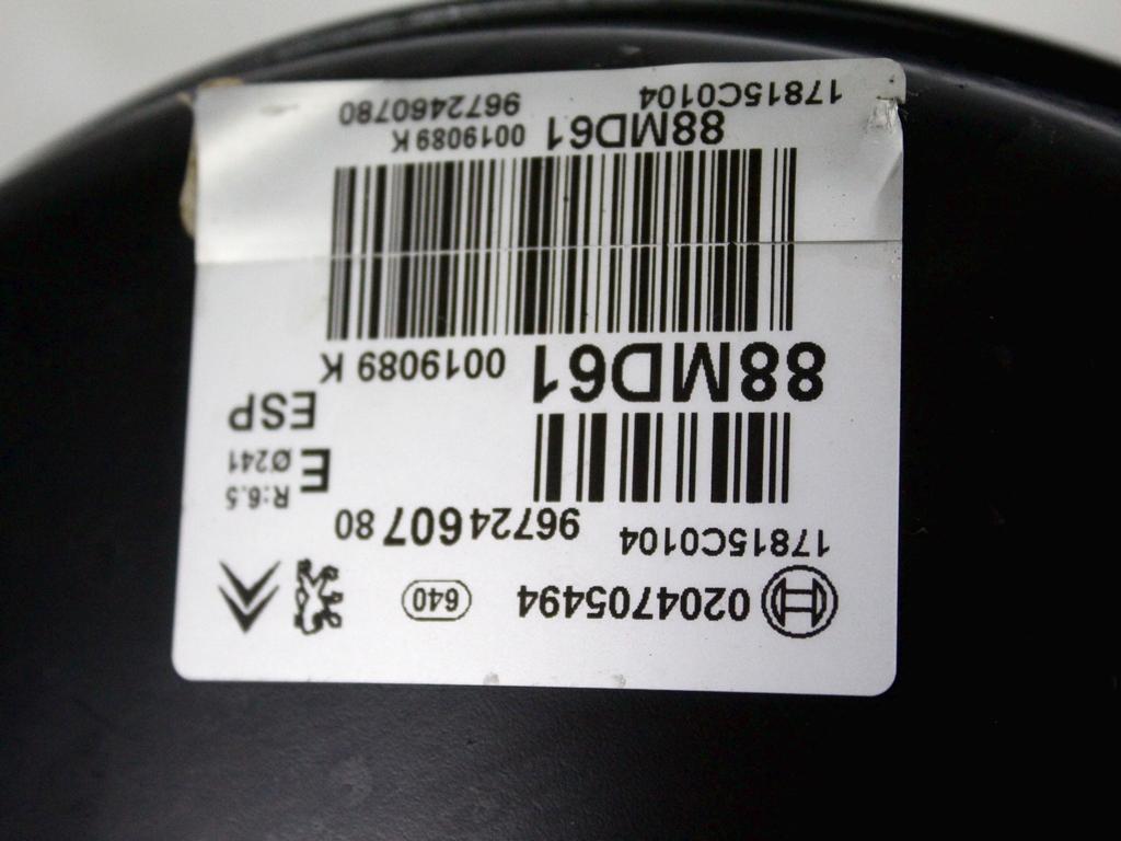 SERVO OJACEVALNIK ZAVOR S PUMPO OEM N. 9672460780 ORIGINAL REZERVNI DEL CITROEN C3 MK2 SC (2009 - 2016) DIESEL LETNIK 2011