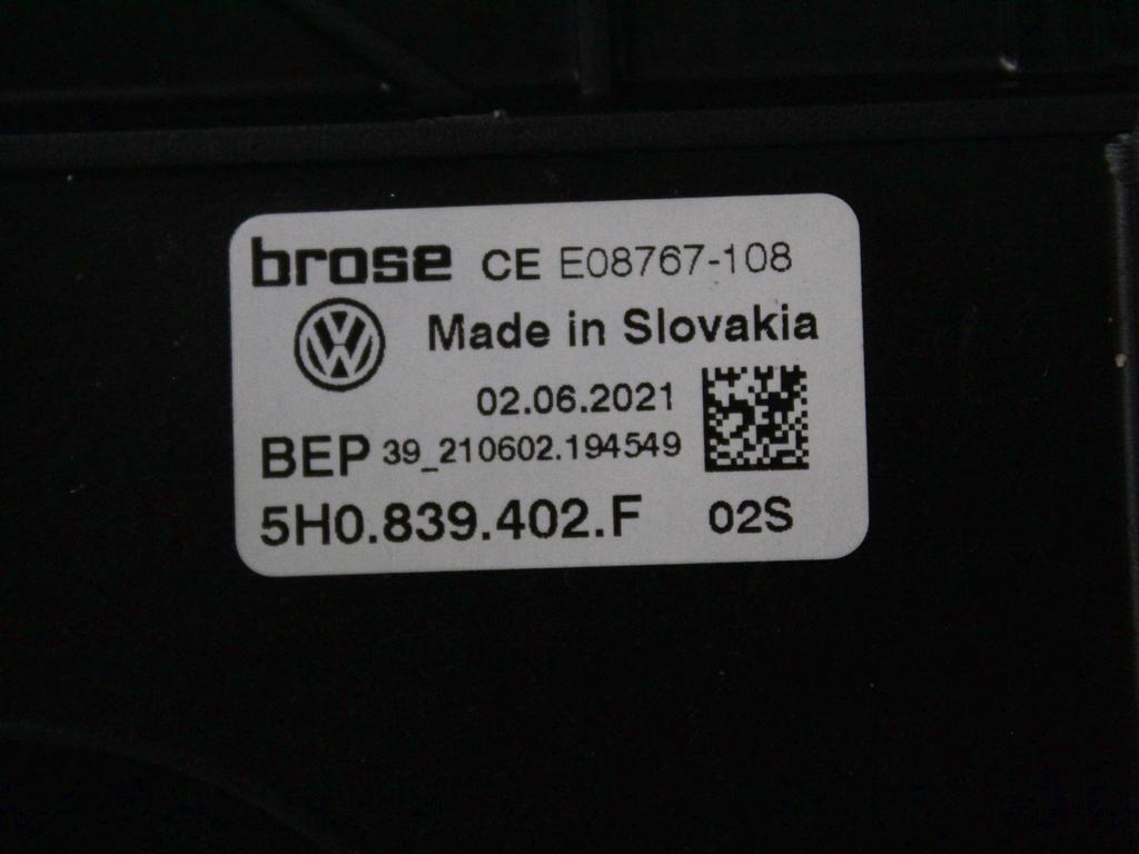 MEHANIZEM DVIGA ZADNJIH STEKEL  OEM N. 138702 SISTEMA ALZACRISTALLO PORTA POSTERIORE ELET ORIGINAL REZERVNI DEL VOLKSWAGEN GOLF VIII CD1 MK8 (DAL 2019)DIESEL LETNIK 2021