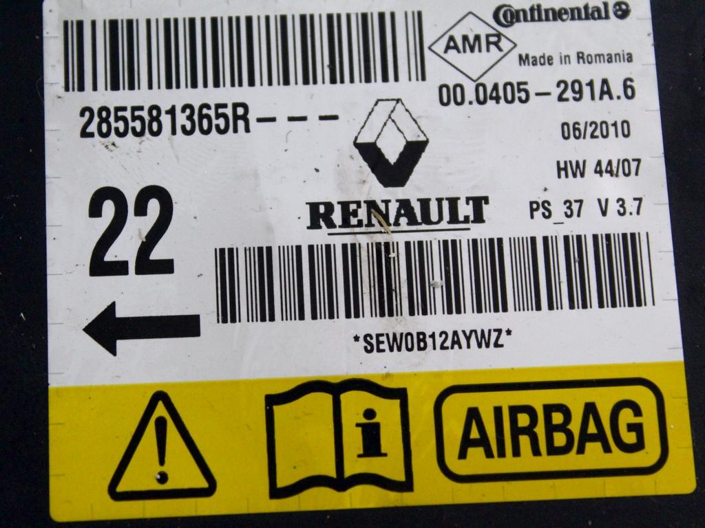 KIT AIRBAG KOMPLET OEM N. 31537 KIT AIRBAG COMPLETO ORIGINAL REZERVNI DEL RENAULT MEGANE MK3 BZ0/1 B3 DZ0/1 KZ0/1 BER/SPORTOUR/ESTATE (2009 - 2015) DIESEL LETNIK 2010