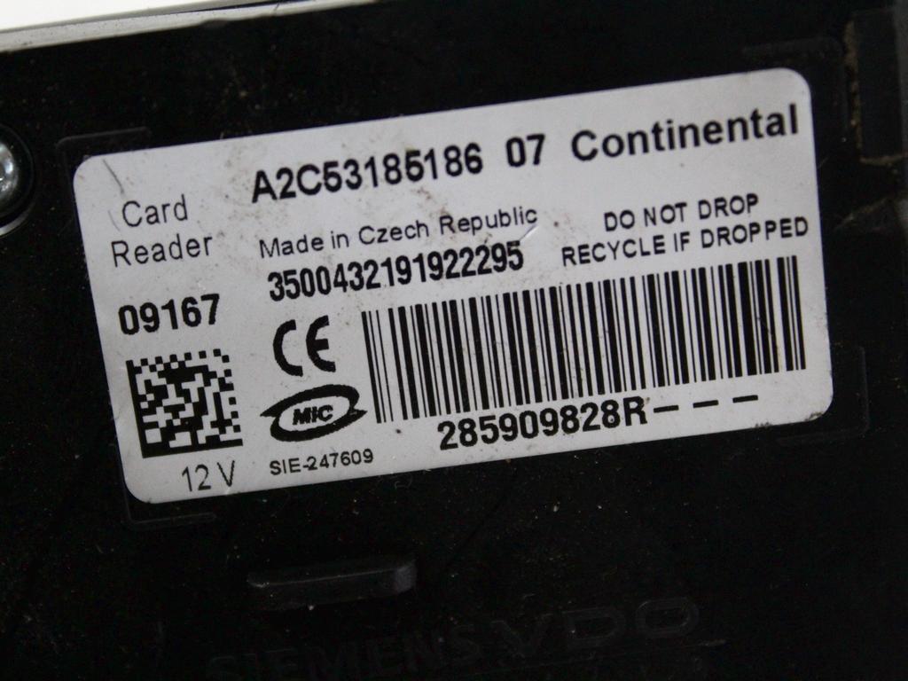 KOMPLET ODKLEPANJE IN VZIG  OEM N. 31537 KIT ACCENSIONE AVVIAMENTO ORIGINAL REZERVNI DEL RENAULT MEGANE MK3 BZ0/1 B3 DZ0/1 KZ0/1 BER/SPORTOUR/ESTATE (2009 - 2015) DIESEL LETNIK 2010