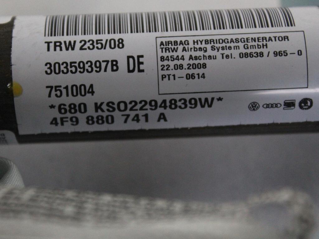 ZRACNA BLAZINA GLAVA LEVA OEM N. 4F9880741A ORIGINAL REZERVNI DEL AUDI A6 C6 R 4F2 4FH 4F5 BER/SW/ALLROAD (10/2008 - 2011) DIESEL LETNIK 2009