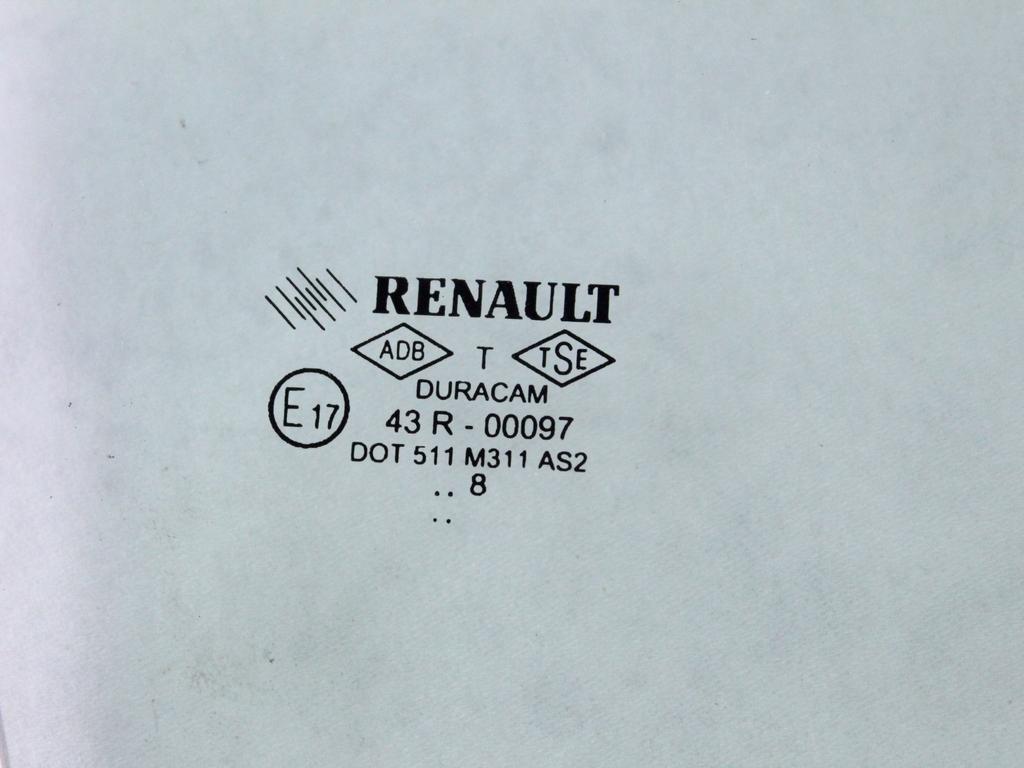 STEKLO ZADNJIH DESNIH VRAT OEM N. 8200427730 ORIGINAL REZERVNI DEL RENAULT CLIO BR0//1 CR0/1 KR0/1 MK3 (2005 - 05/2009) BENZINA LETNIK 2009