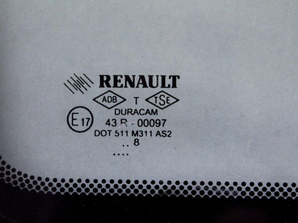 FIKSNO LEVO STEKLO OEM N. 8200580126 ORIGINAL REZERVNI DEL RENAULT CLIO BR0//1 CR0/1 KR0/1 MK3 (2005 - 05/2009) BENZINA LETNIK 2009