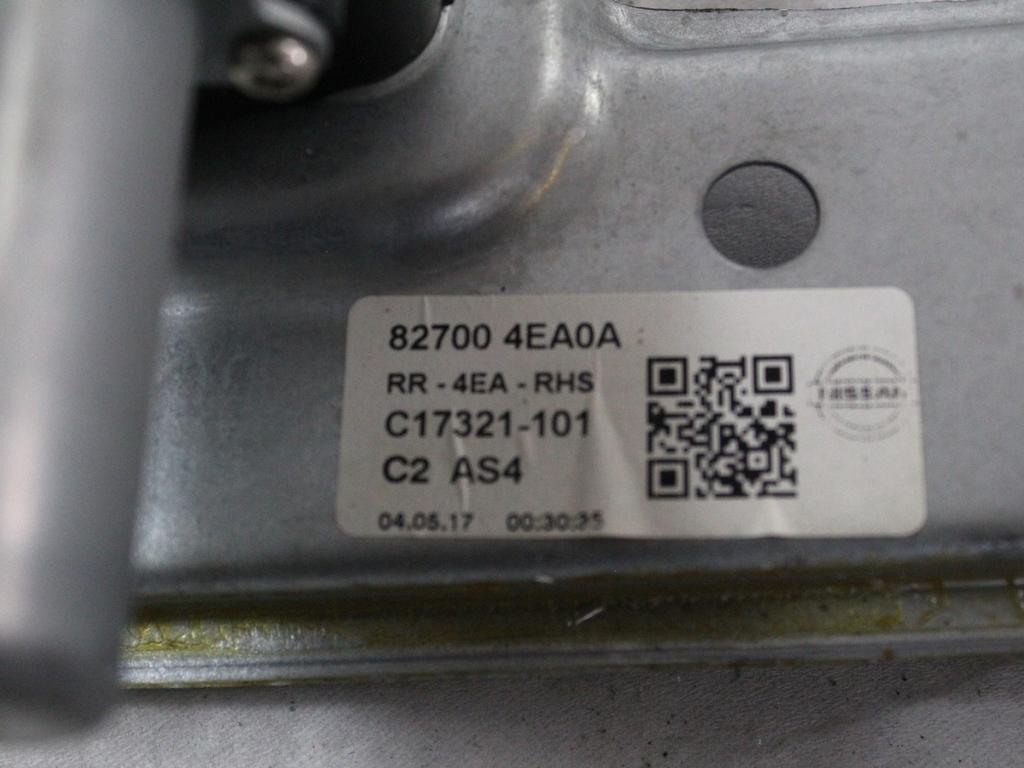 MEHANIZEM DVIGA ZADNJIH STEKEL  OEM N. 100509 SISTEMA ALZACRISTALLO PORTA POSTERIORE ELET ORIGINAL REZERVNI DEL NISSAN QASHQAI J11 (2013 - 2021)DIESEL LETNIK 2017