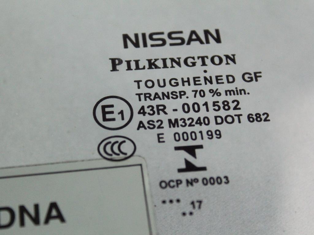 STEKLO SPREDNJIH LEVIH VRAT OEM N. 803014EA0A ORIGINAL REZERVNI DEL NISSAN QASHQAI J11 (2013 - 2021)DIESEL LETNIK 2017