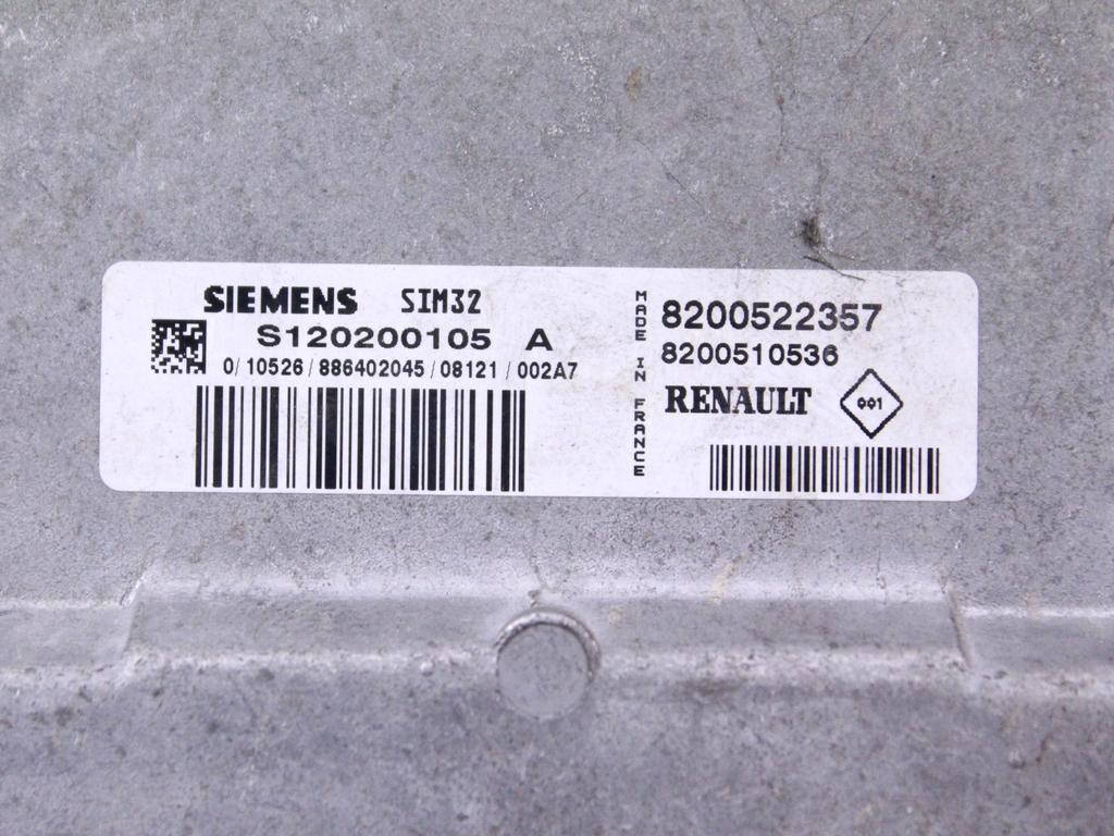 KOMPLET ODKLEPANJE IN VZIG  OEM N. 23451 KIT ACCENSIONE AVVIAMENTO ORIGINAL REZERVNI DEL RENAULT CLIO BR0//1 CR0/1 KR0/1 MK3 (2005 - 05/2009) BENZINA LETNIK 2009