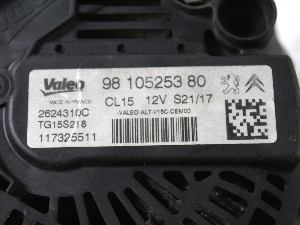 ALTERNATOR OEM N. 9810525380 ORIGINAL REZERVNI DEL DS DS3 (2015 - 2019)DIESEL LETNIK 2017