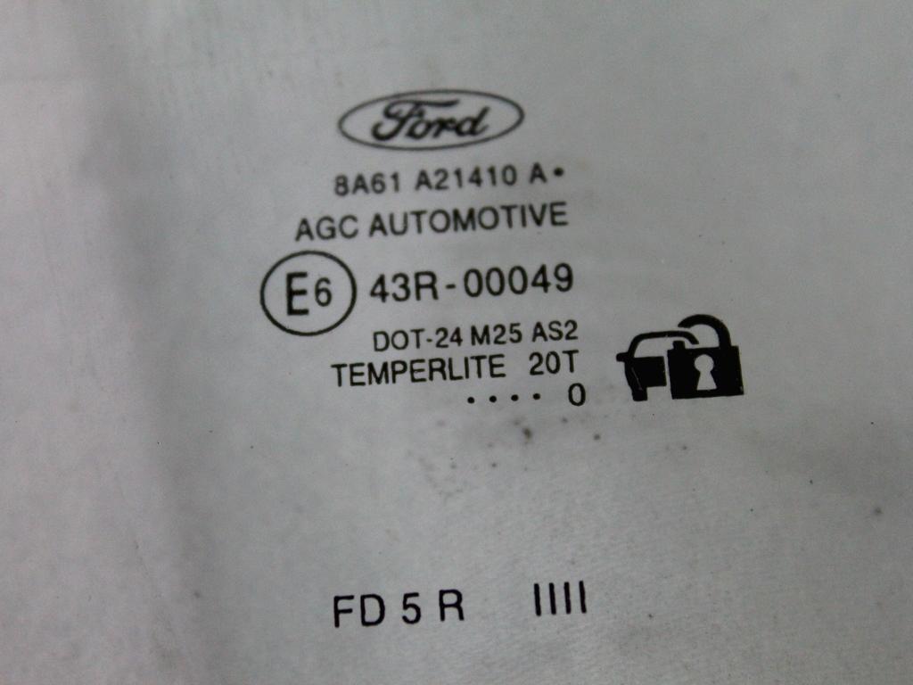 STEKLO SPREDNJIH DESNIH VRAT OEM N. 1680515 ORIGINAL REZERVNI DEL FORD FIESTA CB1 CNN MK6 (09/2008 - 11/2012) BENZINA LETNIK 2010