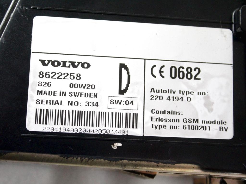 RACUNALNIK TELEFONA  OEM N. 8622258 ORIGINAL REZERVNI DEL VOLVO V70 MK2 285 (2000 - 2007) DIESEL LETNIK 2000