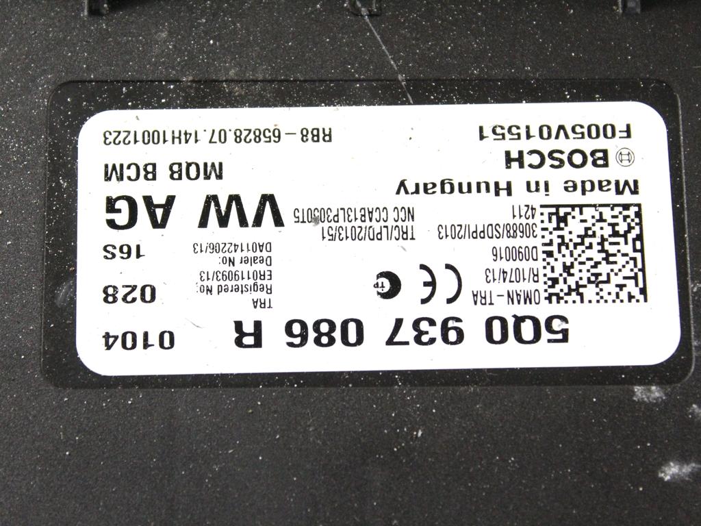 KOMPLET ODKLEPANJE IN VZIG  OEM N. 58945 KIT ACCENSIONE AVVIAMENTO ORIGINAL REZERVNI DEL VOLKSWAGEN GOLF VII 5G1 BQ1 BE1 BE2 BA5 BV5 MK7 (2012 - 2017)DIESEL LETNIK 2014