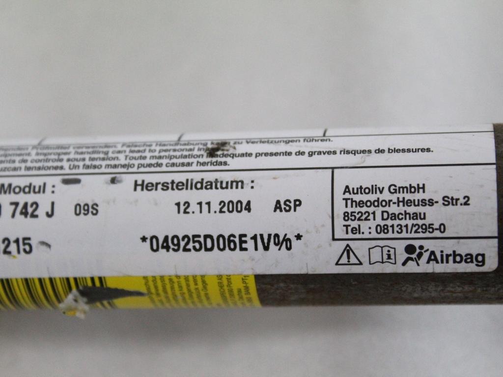 ZRACNA BLAZINA GLAVA DESNA OEM N. 1K6880742J ORIGINAL REZERVNI DEL VOLKSWAGEN GOLF V 1K1 1K5 MK5 BER/SW (02/2004-11/2008) DIESEL LETNIK 2005