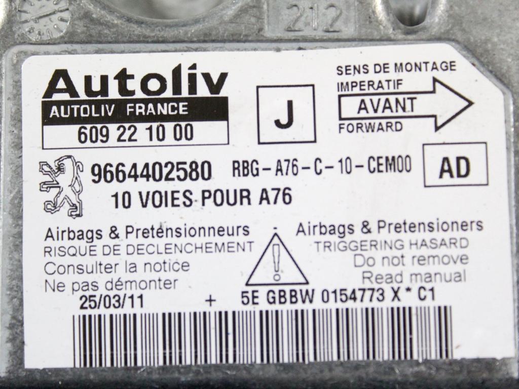 KIT AIRBAG KOMPLET OEM N. 33262 KIT AIRBAG COMPLETO ORIGINAL REZERVNI DEL PEUGEOT 207 / 207 CC R WA WC WD WK (05/2009 - 2015) DIESEL LETNIK 2011