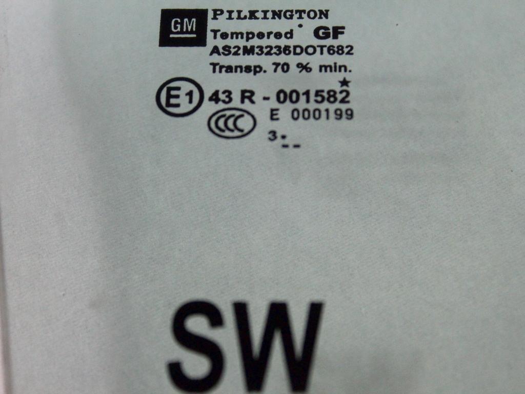 STEKLO ZADNJIH DESNIH VRAT OEM N. 13265820 ORIGINAL REZERVNI DEL OPEL ASTRA J P10 5P/3P/SW (2010 - 2015) DIESEL LETNIK 2014