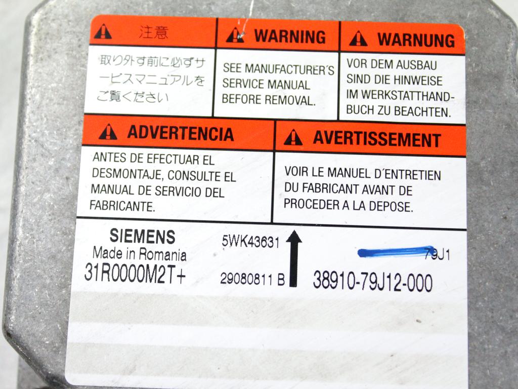 KIT AIRBAG KOMPLET OEM N. 19516 KIT AIRBAG COMPLETO ORIGINAL REZERVNI DEL FIAT SEDICI FY (2006 - 4/2009) DIESEL LETNIK 2009