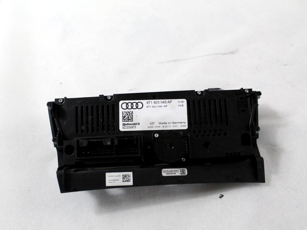 KONTROLNA ENOTA KLIMATSKE NAPRAVE / AVTOMATSKA KLIMATSKA NAPRAVA OEM N. 8T1820043AP ORIGINAL REZERVNI DEL AUDI A5 8T COUPE/5P (2007 - 2011) DIESEL LETNIK 2011