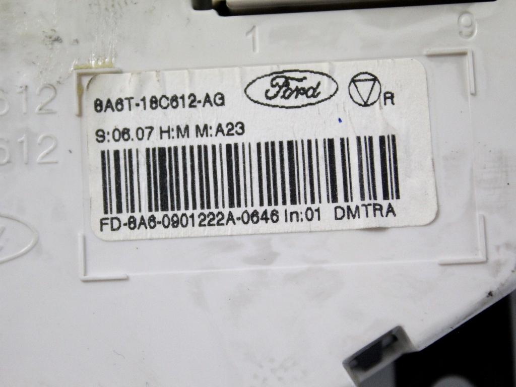 KONTROLNA ENOTA KLIMATSKE NAPRAVE / AVTOMATSKA KLIMATSKA NAPRAVA OEM N. 8A6T-18C612-AG ORIGINAL REZERVNI DEL FORD FIESTA CB1 CNN MK6 (09/2008 - 11/2012) DIESEL LETNIK 2009