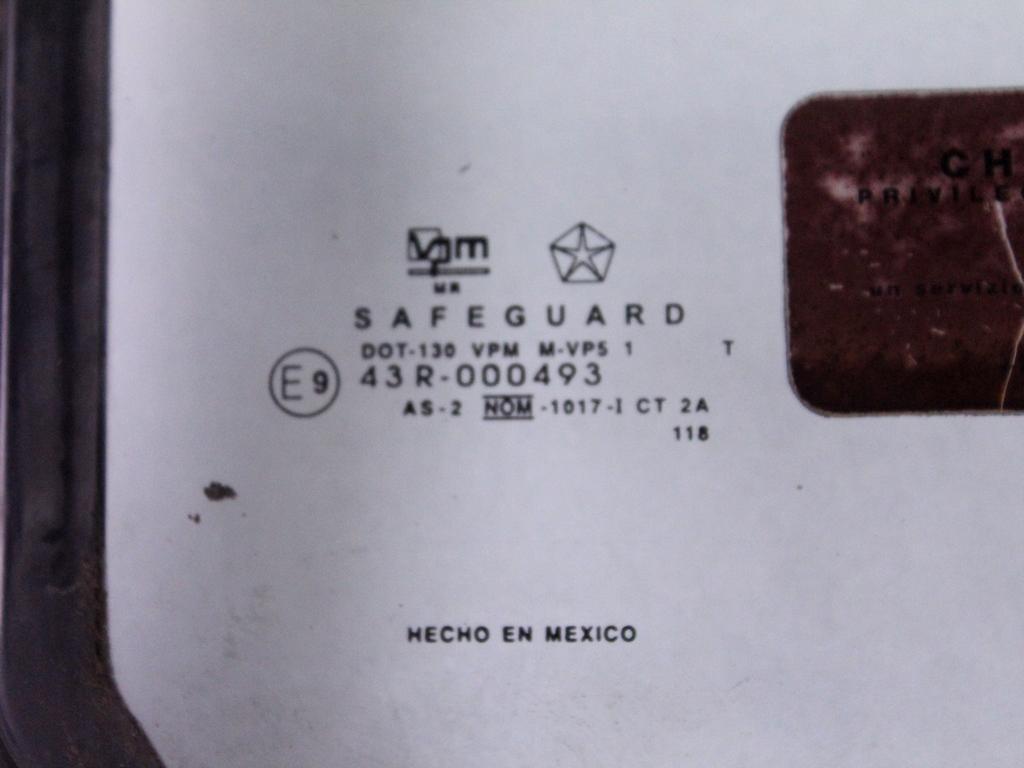 FIKSNO LEVO STEKLO OEM N. 04880139AB ORIGINAL REZERVNI DEL CHRYSLER STRATUS JX (1997 - 1999) BENZINA LETNIK 1999