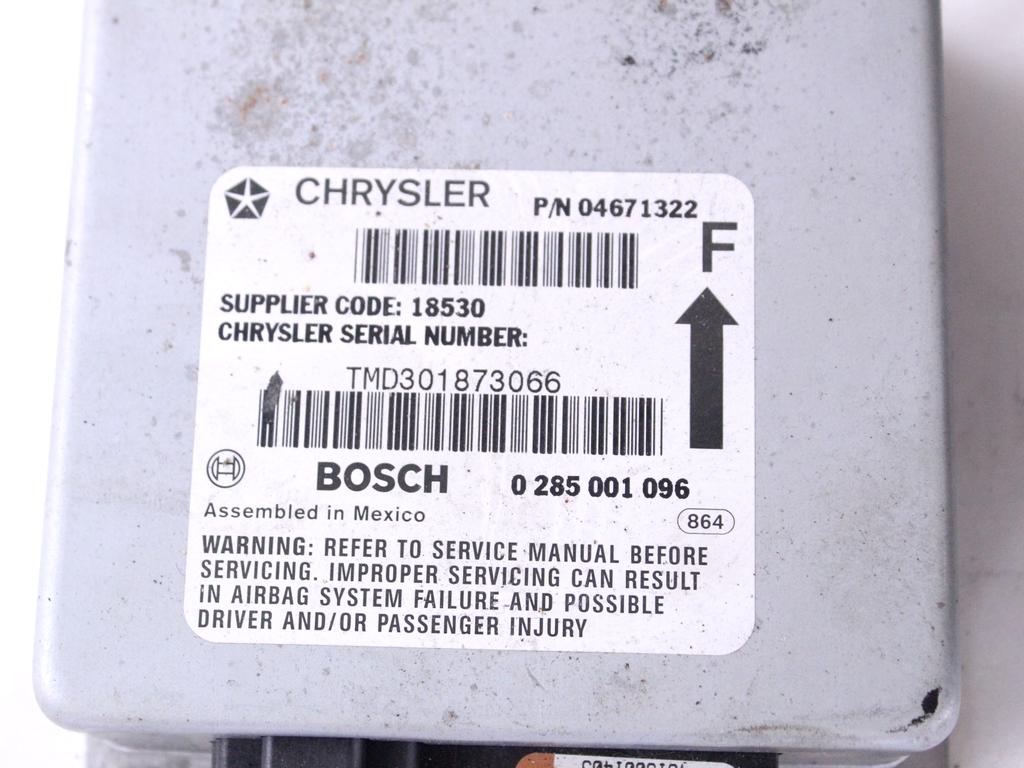 KIT AIRBAG KOMPLET OEM N. 5592 KIT AIRBAG COMPLETO ORIGINAL REZERVNI DEL CHRYSLER STRATUS JX (1997 - 1999) BENZINA LETNIK 1999