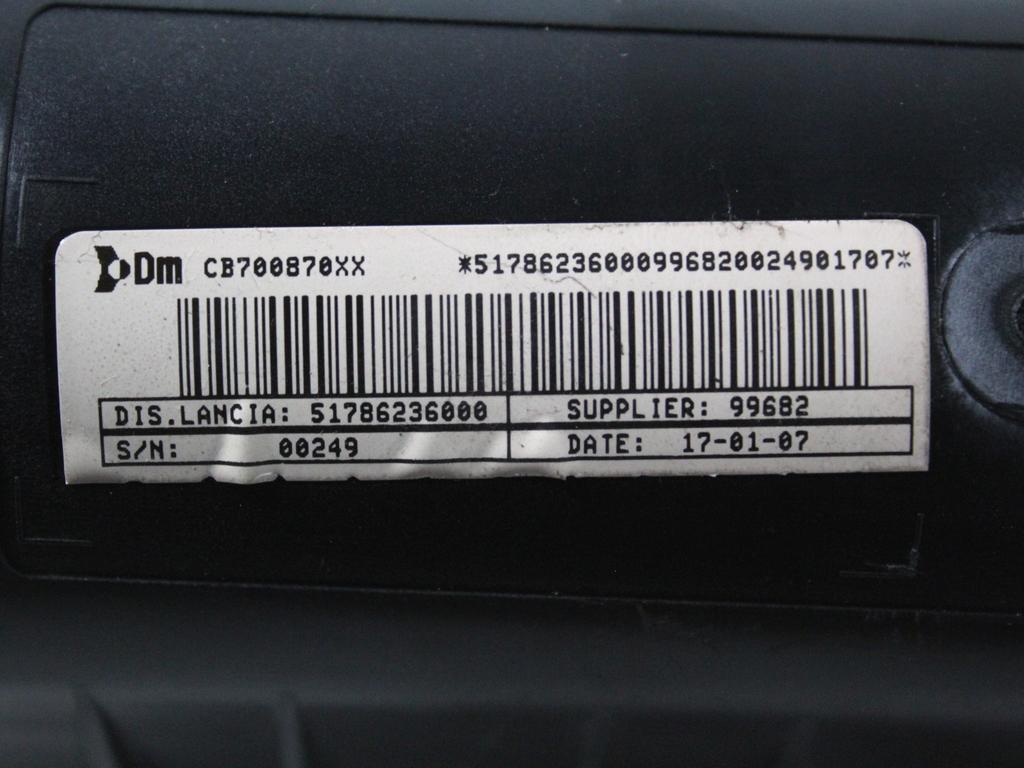 KIT AIRBAG KOMPLET OEM N. 17449 KIT AIRBAG COMPLETO ORIGINAL REZERVNI DEL LANCIA Y YPSILON 843 R (2006 - 2011) BENZINA LETNIK 2007