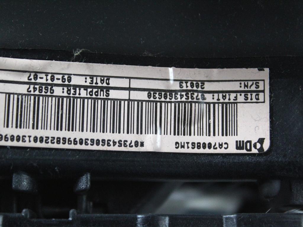 KIT AIRBAG KOMPLET OEM N. 17449 KIT AIRBAG COMPLETO ORIGINAL REZERVNI DEL LANCIA Y YPSILON 843 R (2006 - 2011) BENZINA LETNIK 2007