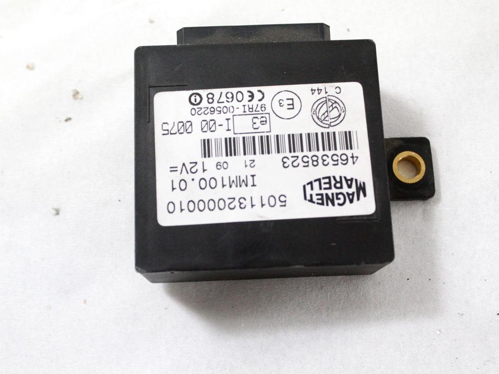 RACUNALNIK AVTOALARMA/BLOKADA MOTORJA OEM N. 46538523 ORIGINAL REZERVNI DEL FIAT MULTIPLA 186 R (2004 - 2010) BENZINA/METANO LETNIK 2009