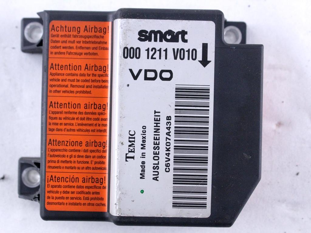 KIT AIRBAG KOMPLET OEM N. 12180 KIT AIRBAG COMPLETO ORIGINAL REZERVNI DEL SMART FORTWO CITY-COUPE CABRIO 450 MK1 (1998 - 2007) DIESEL LETNIK 2004