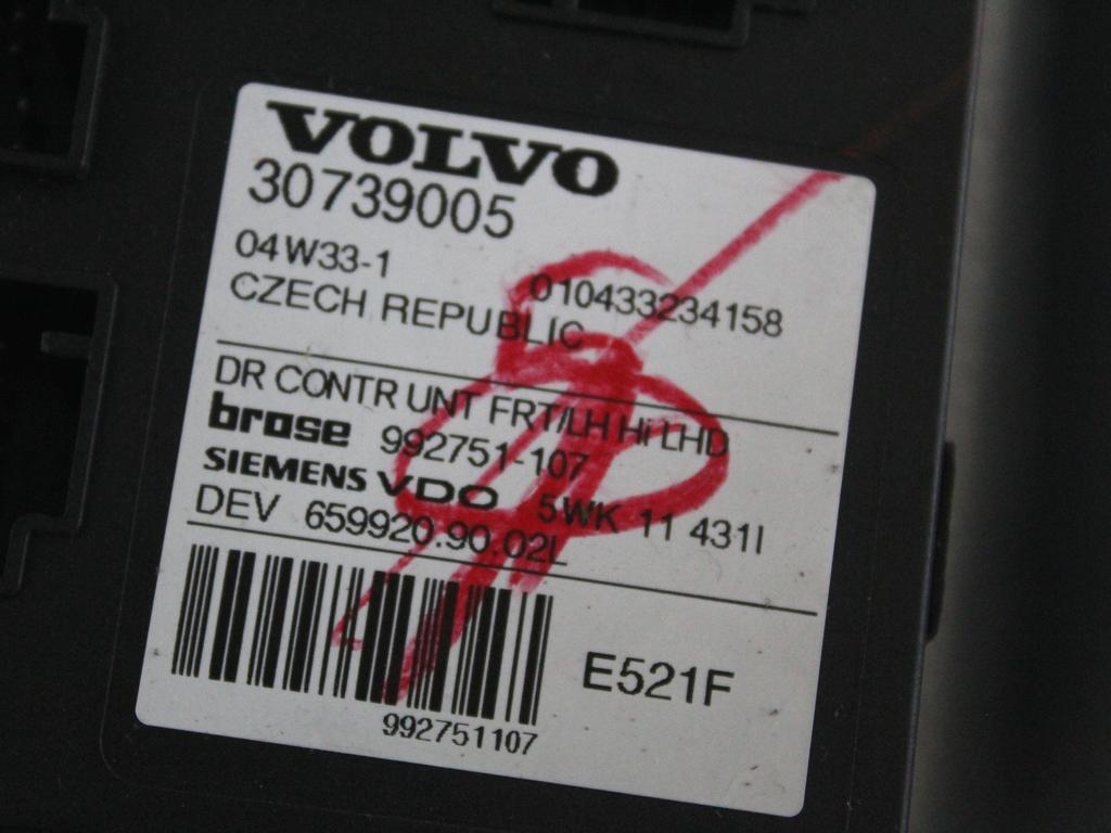 MEHANIZEM DVIGA SPREDNJIH STEKEL  OEM N. 17906 SISTEMA ALZACRISTALLO PORTA ANTERIORE ELETTR ORIGINAL REZERVNI DEL VOLVO V50 545 (2004 - 05/2007) DIESEL LETNIK 2004