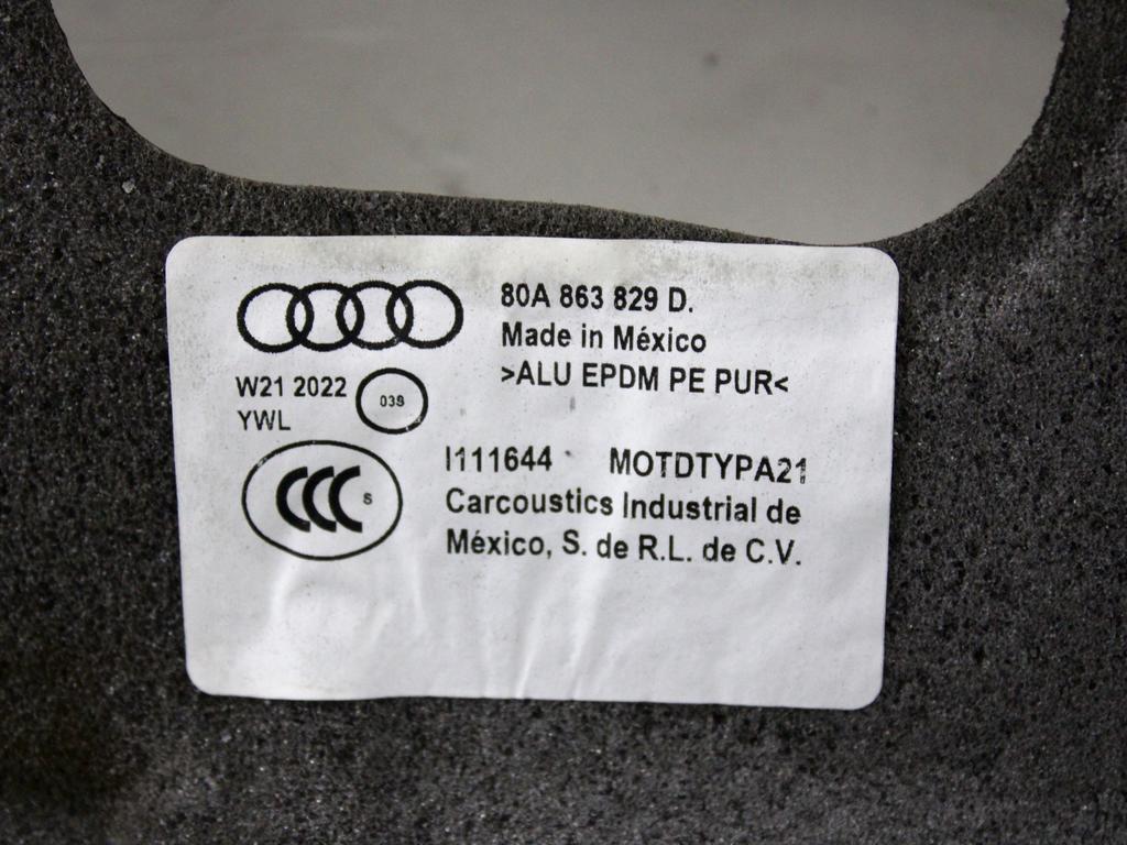 ZASCITA PODVOZJA  OEM N. 80A863829D ORIGINAL REZERVNI DEL AUDI Q5 80A R (DAL 2021)IBRIDO (ELETRICO-BENZINA) LETNIK 2022