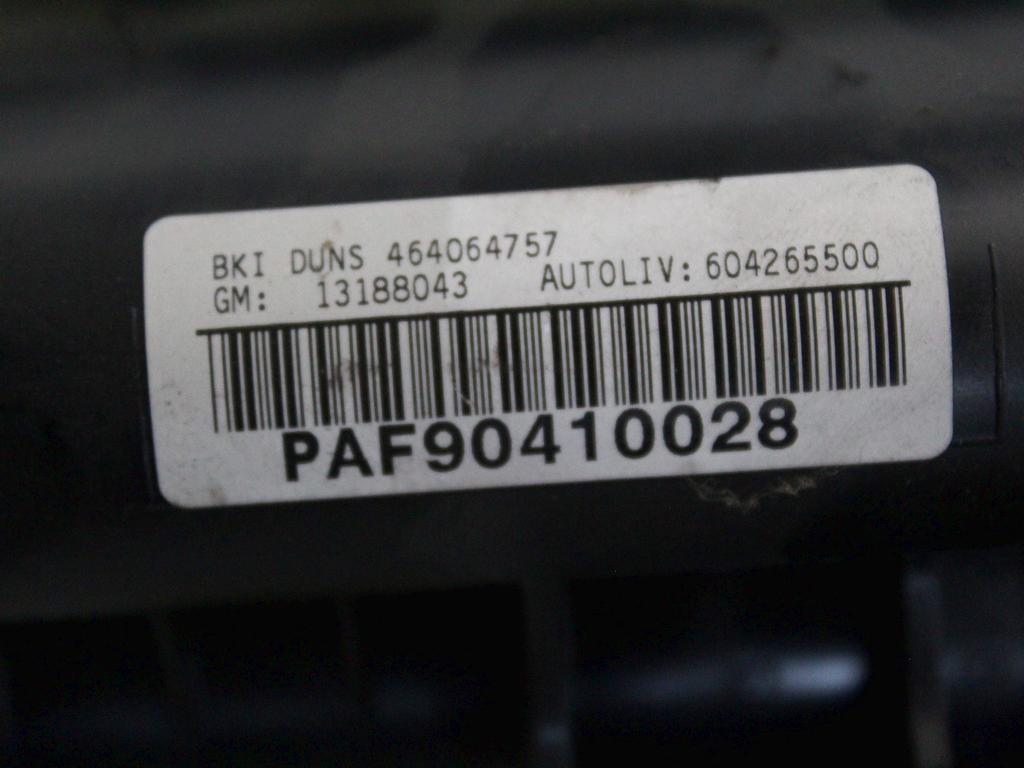 KIT AIRBAG KOMPLET OEM N. 19619 KIT AIRBAG COMPLETO ORIGINAL REZERVNI DEL OPEL COMBO C (2001 - 2011) BENZINA/METANO LETNIK 2009