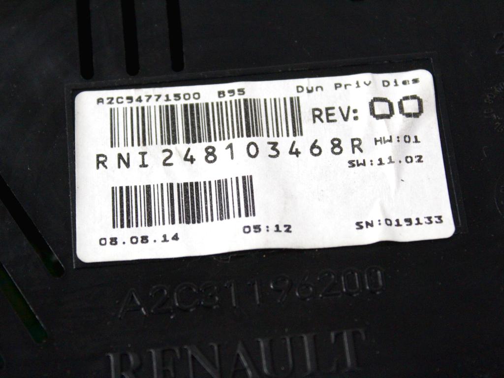 KILOMETER STEVEC OEM N. 248103468R ORIGINAL REZERVNI DEL RENAULT MEGANE MK3 BZ0/1 B3 DZ0/1 KZ0/1 BER/SPORTOUR/ESTATE (2009 - 2015) DIESEL LETNIK 2014