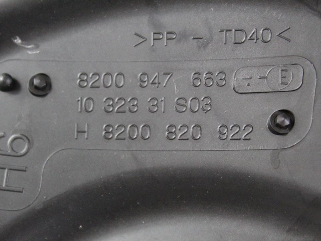 FILTAR ZRAKA OEM N. 8200947663 ORIGINAL REZERVNI DEL RENAULT MEGANE MK3 BZ0/1 B3 DZ0/1 KZ0/1 BER/SPORTOUR/ESTATE (2009 - 2015) DIESEL LETNIK 2014