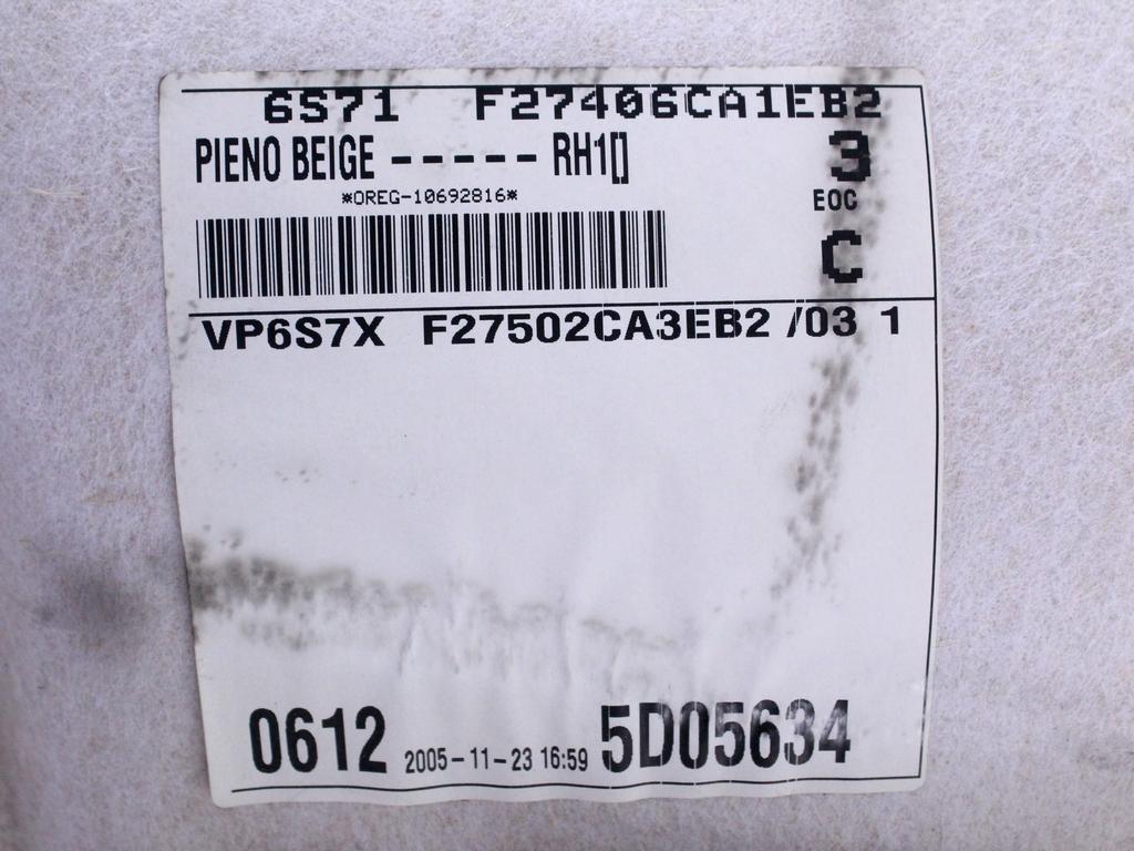 VRATNI PANEL OEM N. PNPDTFDMONDEOBWYMK2SW5P ORIGINAL REZERVNI DEL FORD MONDEO B5Y B4Y BWY MK2 BER/SW (2000 - 2007) DIESEL LETNIK 2005