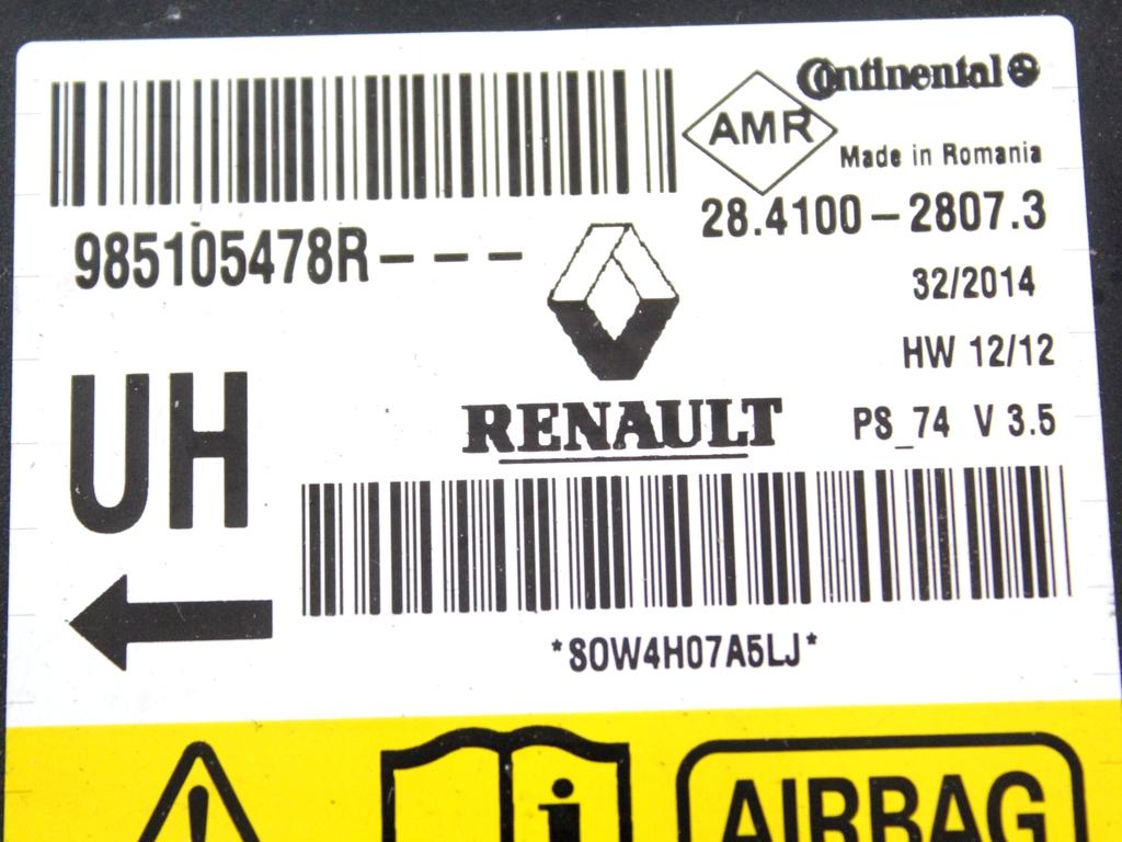 KIT AIRBAG KOMPLET OEM N. 31536 KIT AIRBAG COMPLETO ORIGINAL REZERVNI DEL RENAULT MEGANE MK3 BZ0/1 B3 DZ0/1 KZ0/1 BER/SPORTOUR/ESTATE (2009 - 2015) DIESEL LETNIK 2014