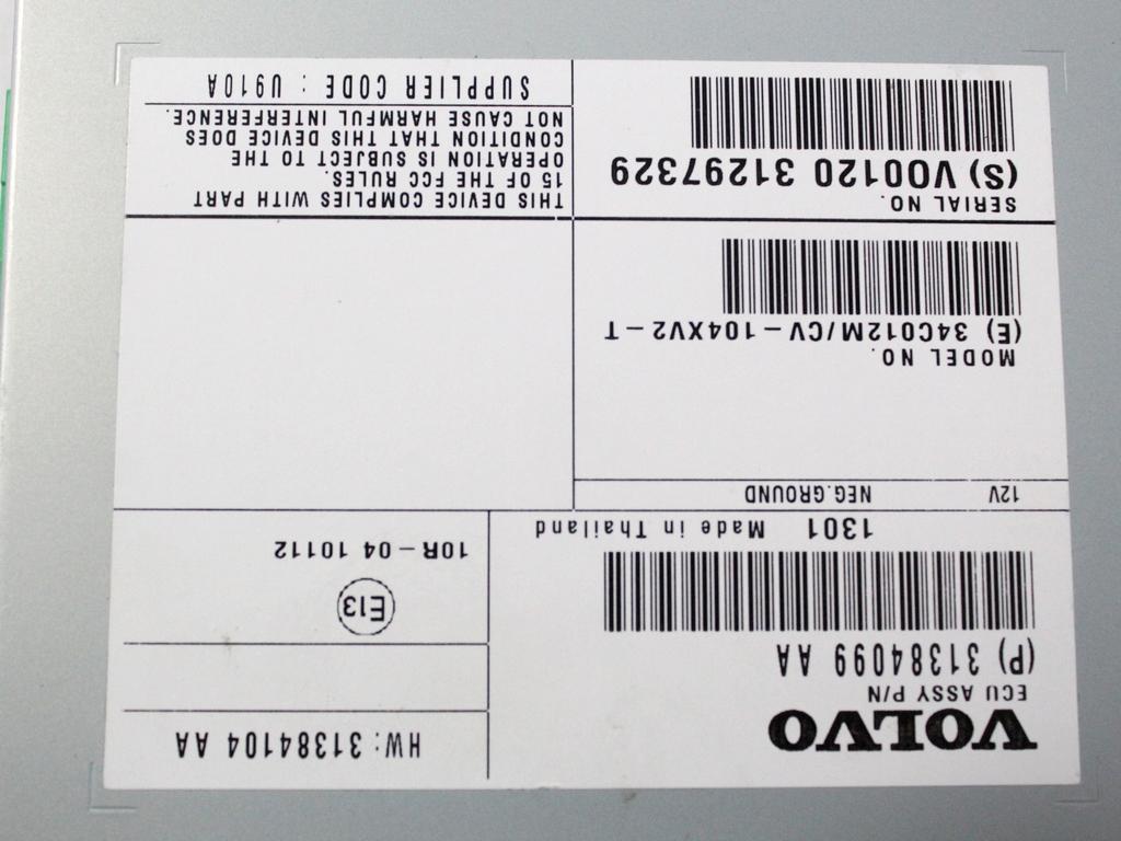 OJACEVALEC AVDIO/RADIO ENOTA  OEM N. 31384099 ORIGINAL REZERVNI DEL VOLVO V60 MK1 (2010 - 2018)DIESEL LETNIK 2013